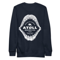 Atoll Board Co Unisex Premium Sweatshirt with Atoll Shark Fossil Graphic - Navy Blazer, XL - Navy Blazer,XL 95D7FD27