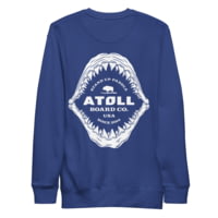 Atoll Board Co Unisex Premium Sweatshirt with Atoll Shark Fossil Graphic - Team Royal, S - Team Royal,S 1139E500