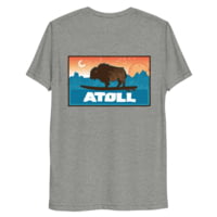 Atoll Board Co Unisex Premium Tri Blend Tee with Atoll Sunset Logo Original Edition - Athletic Grey Triblend, L - Athletic Grey Triblend,L 9D2DA0D6