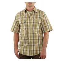 Carhartt Standish Plaid Shortsleeve Shirt - Men's-Amber Yellow-Large