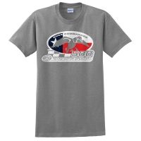Duck Commander DS500TFM07 Texas Flag T-Shirt Short Sleeve Gray Med Cotton