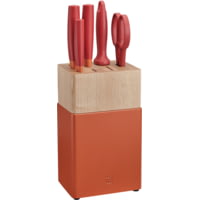 HENCKELS ZWILLING Now S 6pc Block Set Org Stainless Steel Kitchen Knife
