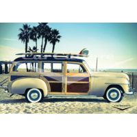 iCanvas 'Catch A Wave' - Beach Boys' Plymouth Woodie Wagon by Car Culture - Canvas Print