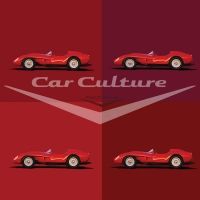 iCanvas 'Ferrari Red Heads' - 1950's Ferrari 250 Testa Rossa Scaglie by Car Culture - Canvas Print