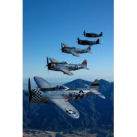 iCanvas Formation Of P-47 Thunderbolts Flying Over Chino, California by Stocktrek Images - Canvas Print