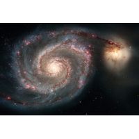 iCanvas The Whirlpool Galaxy (M51) And Companion Galaxy by Stocktrek Images - Canvas Print