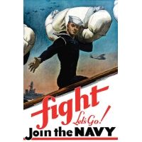 iCanvas WWII Poster Of A United States Sailor Heading Off To War by Stocktrek Images - Canvas Print