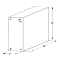 Icon Fresh Water Tank With 1/2in.Ftp And 1-1/4" Filler Wt2450, 54in x 9in x 20"