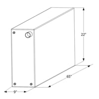 Icon Fresh Water Tank With 1/2in.Ftp And 1-1/4" Filler Wt2458, 65in x 9in x 22"