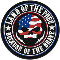 Merica Life Land of the Free, Because of the Brave - Flag Skull Patch