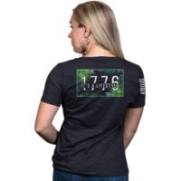 Nine Line Apparel 1776 Women's V-neck T-shirt Grey 2x-large
