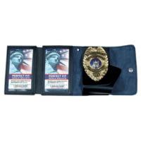 Perfect Fit Non Recessed Badge &amp; Double ID Case w/ Snap Closure