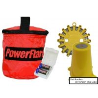 Powerflare 1-Position Cone Adapter Kit with 1-Pack Soft Pack of Magnetic PowerFlare Lights