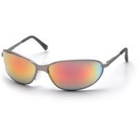 Pyramex Zone II Metal Safety Glasses - Ice Orange Mirror Lens, Gun Metal Frame
