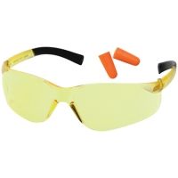Pyramex Ztek Safety Glasses And DP1000 Ear Plug Combo Amber Lens Amber Frame Ten Pack PYS2530SDP