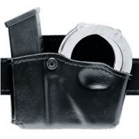 Safariland 573 Concealment Magazine Holder, Paddle, Single w/Cuff Pouch - Plain Black, Right Hand 573-76-21