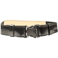 Safariland Leather/Laminate Belt W/ 3X Buckle, Contour Fit, 2" (50mm) - Hi Gloss Black