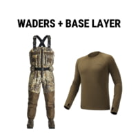TideWe Breathable Waterproof Hunting Waders &amp; Merino 150 Men's Wool Base Layer Hunting Bundle 99BAA786