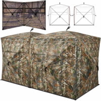 TideWe FLASH SALE TideWe 4-6 Person Turkey Hunting Blind See Through Camo Ground Blind 1DA9F801