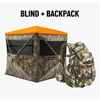 TideWe FlipGuard 270 3-4 Person Pop-Up Hunting Blind &amp; Waterproof Camo Hunting Backpack Bundle D40D3004