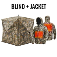 TideWe VisX/VisMax See Through Hunting Blind and Men's Soft Shell Heated Jacket Coat with Detachable Hood and Battery Pack Bundle 419440EC