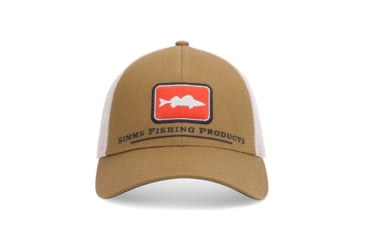 Image of Simms Fishing Products Walleye Icon Trucker Hat 09278A26, Camel, One Size, 12578-259-00