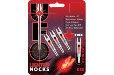 Image of .30-06 Outdoors UFO Lighted 3+1 BP Nock, .244, Red, UFO244R