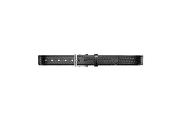 Image of 5.11 Tactical 59503 Basketweave Leather Belt, Black, Nickel Buckle, 36 to 38in