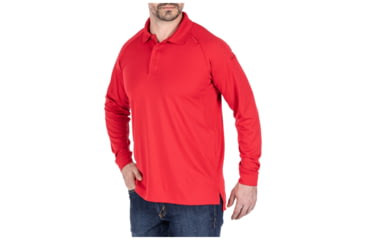 Image of 5.11 Tactical Performance Long Sleeve Polo - Men's, Extra Large, Regular, Range Red, 72049-477-XL