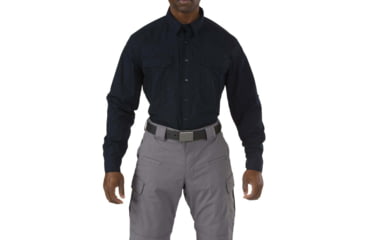 Image of 5.11 Tactical Stryke PDU Twill Class B Sleeve Shirt - Mens, 2XL, Tall, Waist: , Midnight Navy, 71407-750-2XL-T