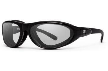 Image of 7 Eye Cyclone Single Vision Prescription Sunglasses, Glossy Black Frame, 200540SV
