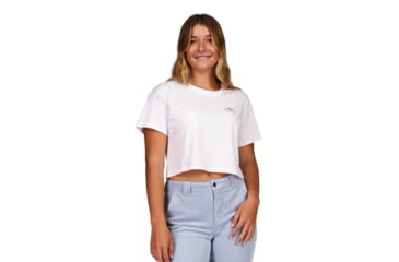 Image of Body Glove Tati x Body Glove Rainbow Crop T-Shirt - White 53BD7891, M, White, TATIRTEE-WHT-M
