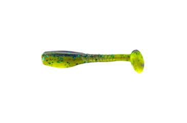 Image of Big Bite Baits Swimming Crappie Minnr Soft Baits, 10 per Pack, Junebug/Chartreuse, 2 inch, 2SWMNR