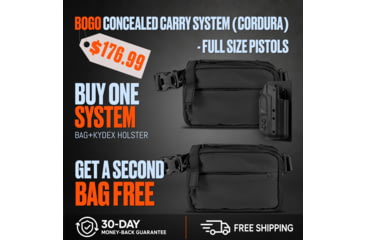Image of 945 Industries BOGO Concealed Carry System Cordura - Full Size Pistols with Kydex Holster, BOGO-QAP-FS-CD-BLK-HOL