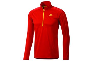 Image of Adidas Terrex Swft Long Sleeve 1/2 Zip Tee - Men's-University Red-Large