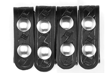 Image of Aker Leather 531 Double Snap 3/4inch Wide Belt Keepers, Brass Snap, 1 PK, Basketweave, Black, A531-BW-BR