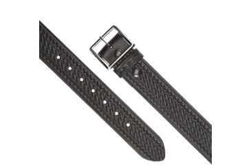 Image of Aker Leather Model B07 1.75inch Garrison Belts, 36 in, Chrome Buckle, Basketweave, Black, B07-BW-36-CH