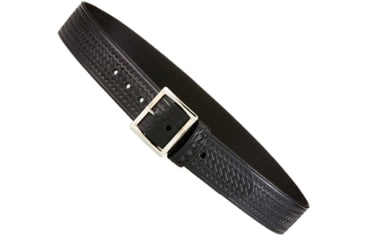 Image of Aker Leather Model B07 1.75inch Garrison Belts, 36 in, Chrome Buckle, Basketweave, Black, B07-BW-36-CH