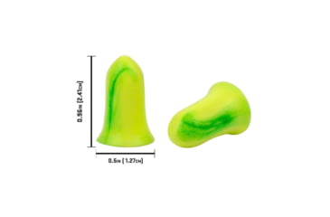 Image of Allen ULTRX Tapered Foam Ear Plugs, Yellow/Lime Green, 25 Pair, NRR 32dB, 4116
