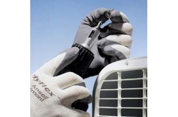 Image of Ansell Healthcare HyFlex Foam Gloves, Ansell 205675 Black Gloves With Gray Liner