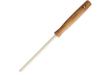 Image of USED Arkansas Sharpeners Ceramic Sharpening Stick with Brown Oak Handle, 5in Rod, Brown, AC47, EDEMO1