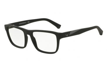 Image of Armani EA3080 Eyeglass Frames 5042-53 - Matte Black Frame