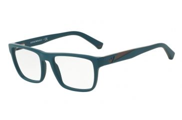 Image of Armani EA3080 Eyeglass Frames 5508-53 - Matte Petroleum Frame