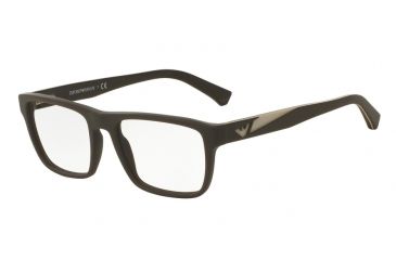 Image of Armani EA3080 Eyeglass Frames 5509-53 - Matte Brown Frame