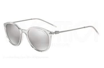Image of Armani EA4050 Sunglasses 53716G-50 - Transparent Frame, Light Grey Mirror Silver Lenses