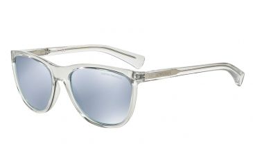 Image of Armani EA4053 Sunglasses 53716J-57 - Transparent Frame, Blue Mirror White Lenses