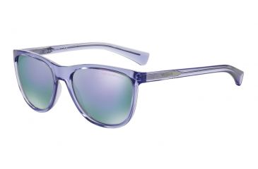 Image of Armani EA4053 Sunglasses 53764V-57 - Transparent Violet Frame, Grey Mirror Violet Lenses