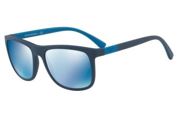 Image of Armani EA4079 Single Vision Prescription Sunglasses EA4079-550455-57 - Lens Diameter 57 mm, Frame Color Matte Blue