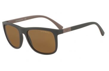 Image of Armani EA4079 Single Vision Prescription Sunglasses EA4079-550983-57 - Lens Diameter 57 mm, Frame Color Matte Brown