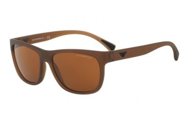 Image of Armani EA4081 Single Vision Prescription Sunglasses EA4081-553373-57 - Lens Diameter 57 mm, Frame Color Matte Transparent Brown